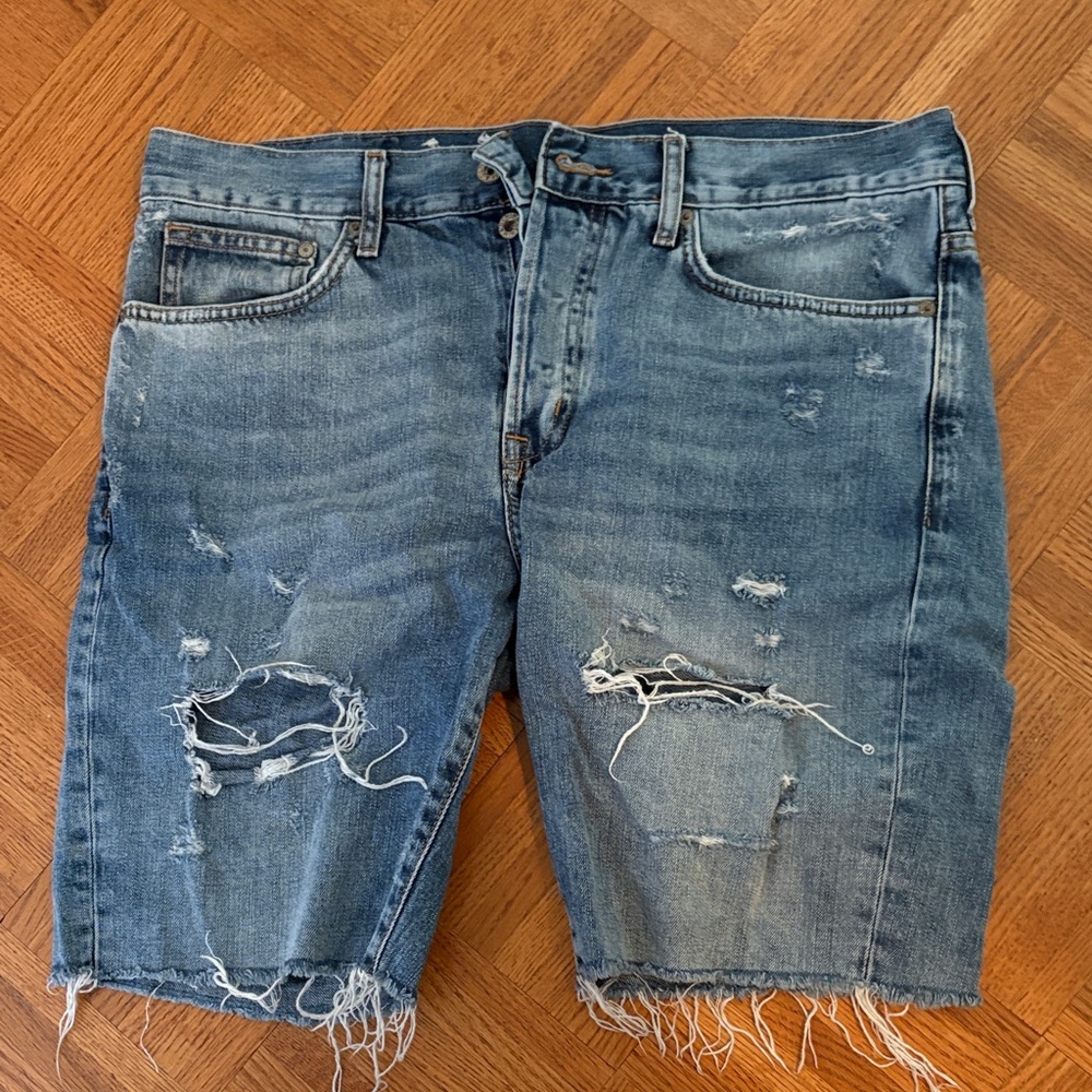 Distressed Denim Shorts